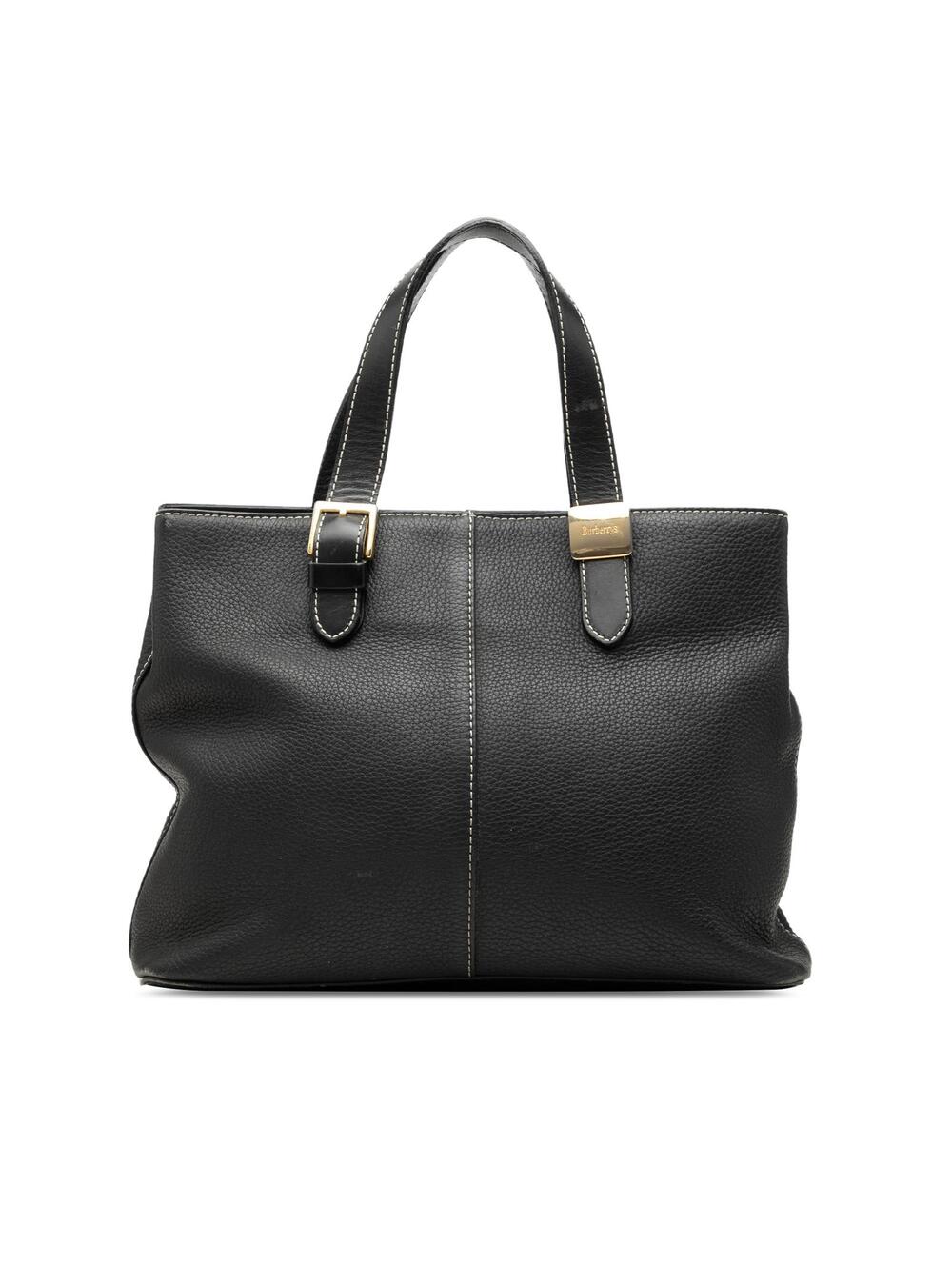 Burberry Leather Tote Pre-Loved Black #350334B32B